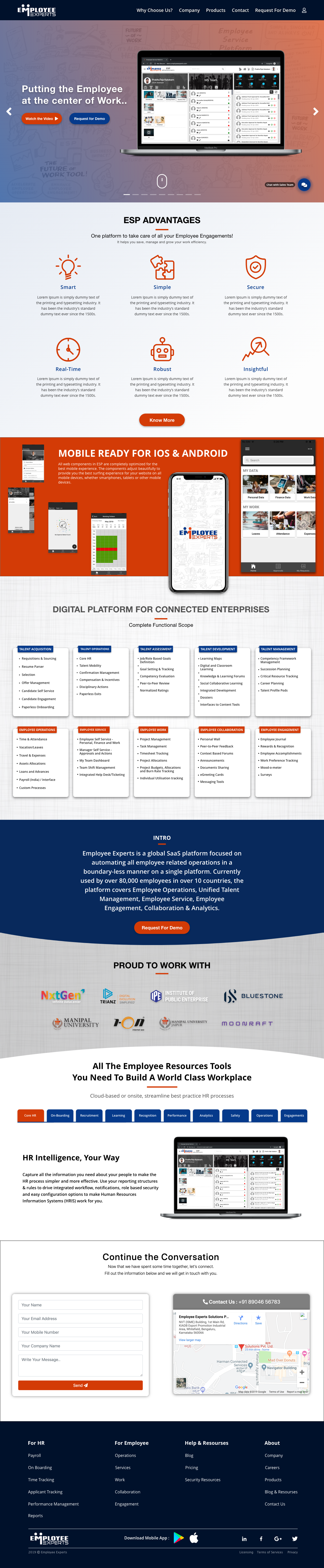 Employee Experts public website and ESP product positioning